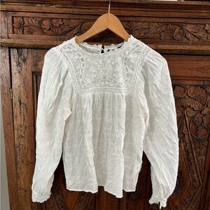 White Embroidered eyelet lace top